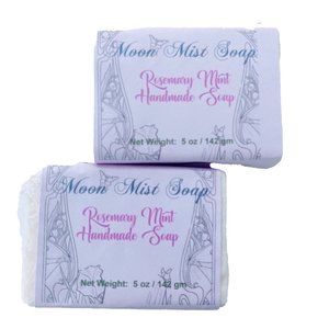 Rosemary Mint - Homemade Handmade Vegan Soap Bar 5 Ounces